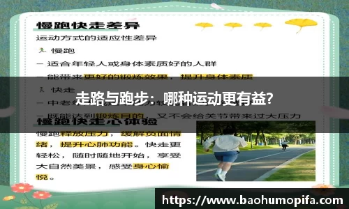 走路与跑步：哪种运动更有益？