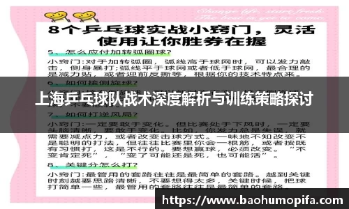 上海乒乓球队战术深度解析与训练策略探讨